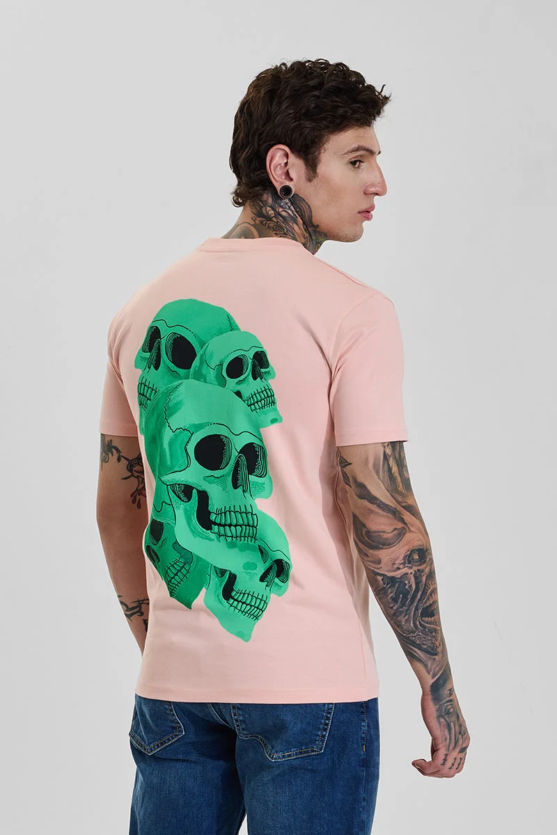 SNITCH Eternal Light Pink Graphic Print Slim Fit T-Shirt